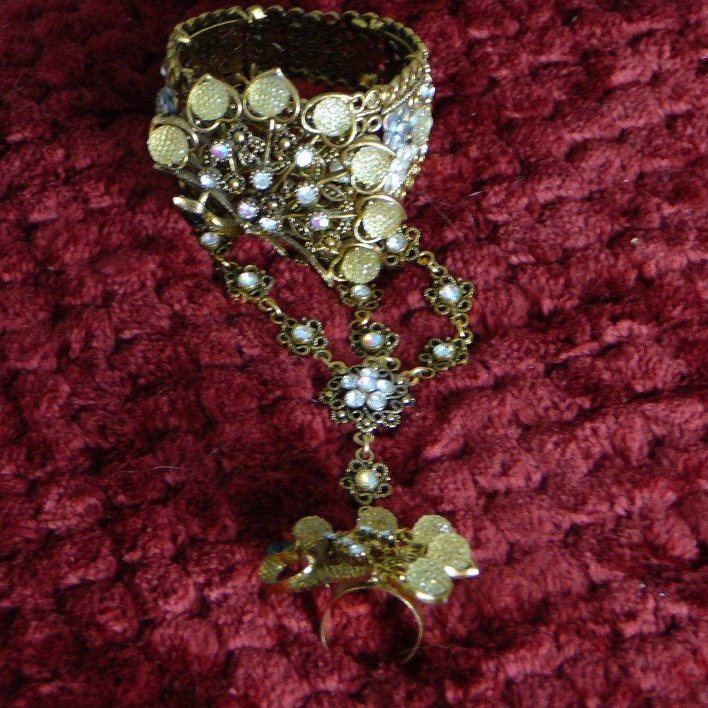 Gold Peacock Slave Bracelet